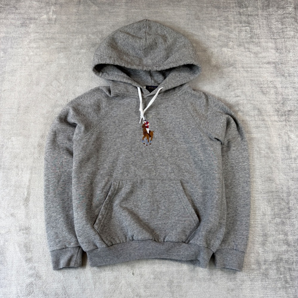 Polo Ralph Lauren Sweatshirt Women Small Grey Center Flesh Big Pony Embroidered